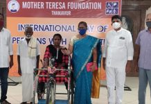 மதர் தெரசா பவுண்டேசன் சார்பில் மாற்றுத்திறனாளிகளுக்கு நலத்திட்ட உதவி