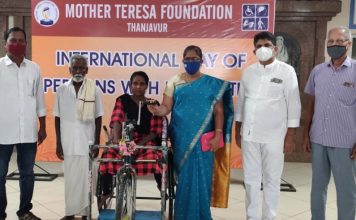 மதர் தெரசா பவுண்டேசன் சார்பில் மாற்றுத்திறனாளிகளுக்கு நலத்திட்ட உதவி