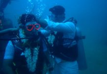 இந்தியாவில் முதல் முறையாக ஆழ்கடலில் திருமணம்
