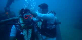 இந்தியாவில் முதல் முறையாக ஆழ்கடலில் திருமணம்