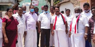 அதிமுக வேட்பாளருக்கு ஆரத்தி எடுத்து உற்சாக வரவேற்பு