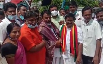 தஞ்சையில் அதிமுக, தேமுதிக இணைந்த கைகள்