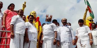 தஞ்சையில் தேர்தல் பிரச்சாரத்தை துவக்கிய அதிமுக வேட்பாளர்கள்