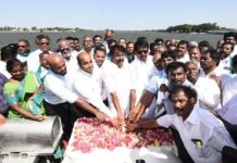 காவிரி டெல்டா மாவட்ட பாசனத்திற்காக தஞ்சாவூர் மாவட்டம் கல்லணையிலிருந்து தண்ணீர் திறப்பு, அமைச்சர் கே.என்.நேரு, எம்பி பழநிமாணிக்கம் ஆகியோர் பங்கேற்பு