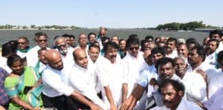 காவிரி டெல்டா மாவட்ட பாசனத்திற்காக தஞ்சாவூர் மாவட்டம் கல்லணையிலிருந்து தண்ணீர் திறப்பு, அமைச்சர் கே.என்.நேரு, எம்பி பழநிமாணிக்கம் ஆகியோர் பங்கேற்பு