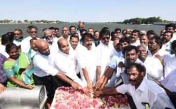 காவிரி டெல்டா மாவட்ட பாசனத்திற்காக தஞ்சாவூர் மாவட்டம் கல்லணையிலிருந்து தண்ணீர் திறப்பு, அமைச்சர் கே.என்.நேரு, எம்பி பழநிமாணிக்கம் ஆகியோர் பங்கேற்பு