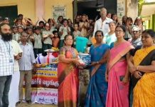 தஞ்சாவூர் மாவட்டத்தில் தனது தாயார் படித்த பள்ளிக்கு சீர்வரிசை வழங்கிய மகன்